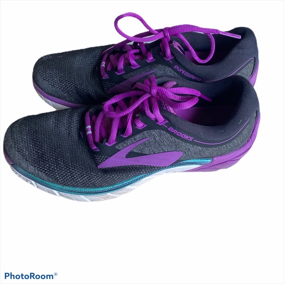 brooks black and purple shoes